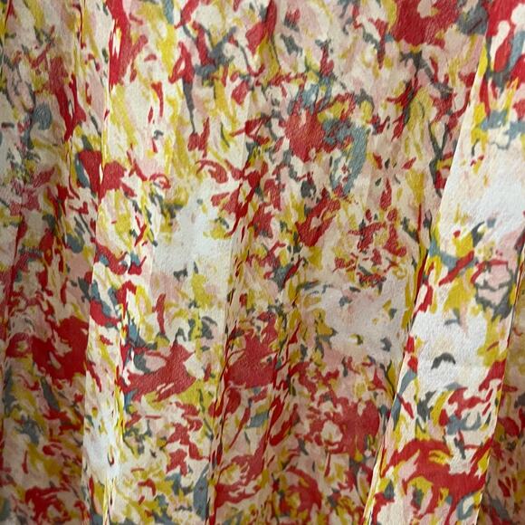 BCBGeneration Women's XXS Red Yellow Blue Floral Flowy Tank Blouse - Picture 5 of 5